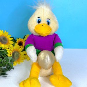 RARE Vintage Mardi Gras Plush Appeal Duck‎ w/ Golden Egg 14" Stuffed Animal Toy